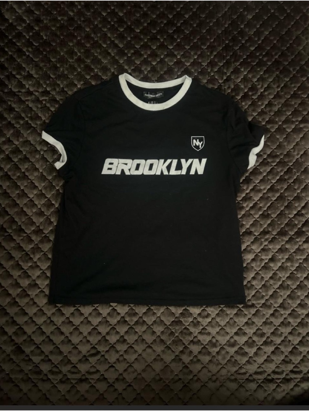 Streetwear Society Black Ringer Tee with White Trim